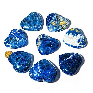 05 Coração Pedra Sodalita Azul Natural 50 a 70mm ATACADO
