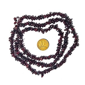 Fio Cascalho Granada Furado 90 cm Para Fazer Pulseira