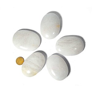 20 Massageador Sabonete Pedra Quartzo Leitoso 6 a 8cm Terapeutica