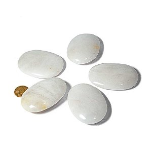 10 Massageador Sabonete Pedra Quartzo Leitoso 6 a 8cm Terapeutica
