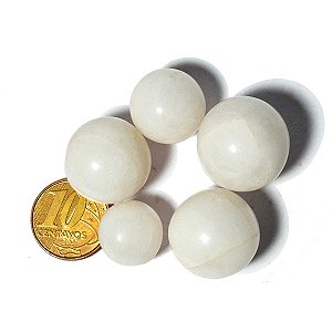 05 Mini Bola Quartzo Leitoso Esfera 10 a 20mm ATACADO REFF 250443