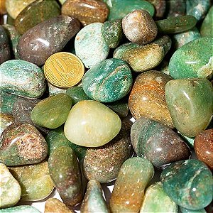 1kg Aventurina Verde Azulado Rolado M 20 a 35mm Tipo A