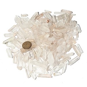 1 kg Cristal Pontas Lemuria pra Orgonite Fino Pequeno 5x25mm