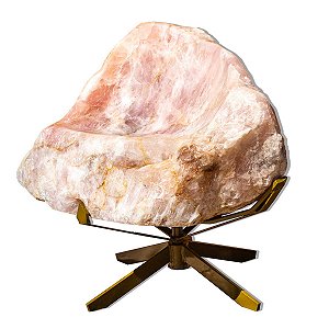 Sofá Esculpido Quartzo Rosa Grande 352kg 84cm Classe B