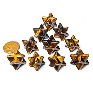 10 Merkabah Olho de Tigre Pedra Lapidada Natural Sem furo