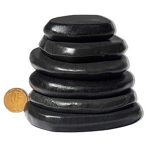 10 Kit 7 Pedras Vulcânicas Basálticas Tipo Seixo ATACADO