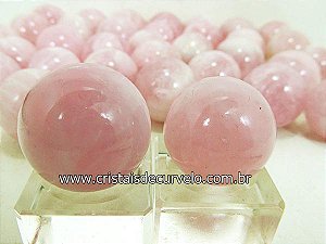 02 Mini Bola Quartzo Rosa Esfera Pequena Em Pedra Natural KIT