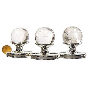 03 Esfera Cristal Pedra Natural 35 a 40mm 60 a 90g Tipo C