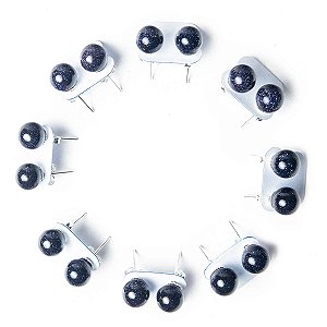 10 Brinco Bolinha Pedra Estrela Azul Tarraxa Banho Prateado136046