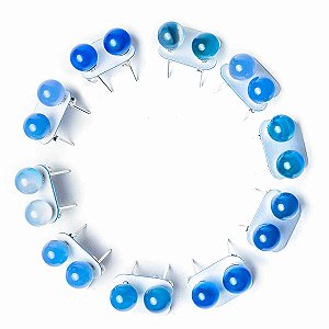 10 Brinco Bolinha Pedra Agata Azul Natural Tarraxa Banho Prateado