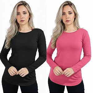 KIT 2 BLUSINHAS VEST LEGGING MANGA LONGA