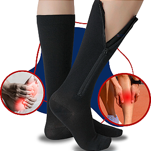 Meia Zip Compress Com Ponteira