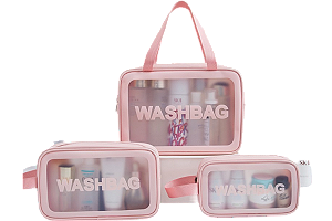KIT C/3 NECESSAIRES WASHBAG ROSA