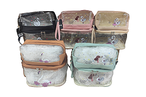 KIT 2  NECESSAIRES  BALLET TRANSPARENTE