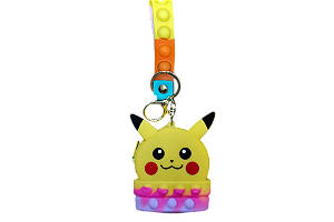 CHAVEIRO  DE SILICONE PORTA MOEDA PIKACHU  UNIDADE