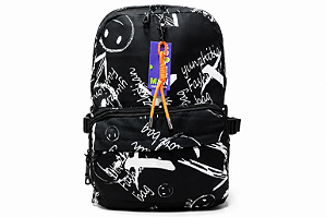 MOCHILA RABISCO EMOJI PRETA