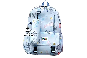 MOCHILA JUVENIL COM ESTOJO AZUL