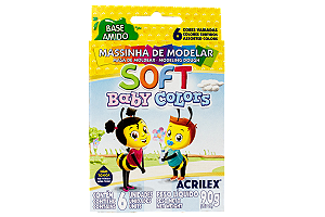 MASSINHA DE MODELAR SOFT BABY COLORS 6 CORES ACRILEX