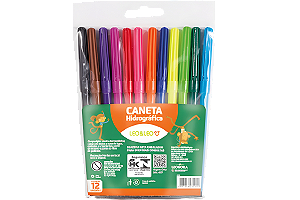 CANETINHA  HIDROGRAFICA C/12 CORES LEO E LEO