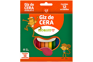 GIZ DE CERA  12 CORES  FINO 8X88MM LEO E LEO