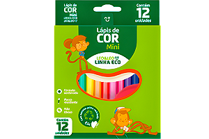 LAPIS 12 CORES MINI RESINA SEXTAVADO FLEX ECOLOGICO LEOELEO