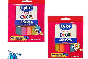 MASSINHA DE MODELAR 6 CORES PASTEL - 80 GRAMAS UN LYKE