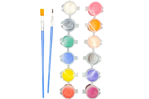 TINTA ACRILICA 3ML 12 CORES + 1 PINCEL LYKE