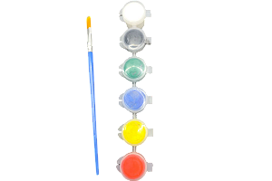 TINTA ACRILICA 3ML 6 CORES + 1 PINCEL LYKE