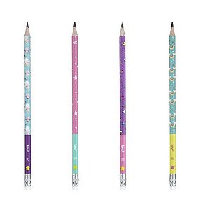 LÁPIS HB - ESTAMPADO MAGIC - RESINA REDONDO COM BORRACHA UN BRW