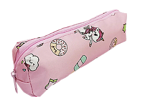 ESTOJO ESC. TUBO QUADRADO UNICORNIO ROSA KAZ