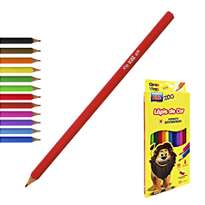 LAPIS 12 CORES INT. PLASTICO SEXTAVADO FLEX KAZ