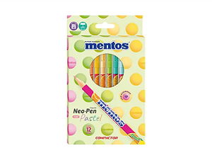 HIDROGRAFICA NEO PEN GIGANTE MENTOS C/12 CORES PASTEIS COMPACTOR
