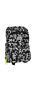 MOCHILA ESCRITA PRETA