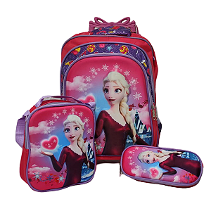 TRIO MOCHILA RODINHA FROZEN
