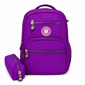 MOCHILA ELEMO COM ESTOJO ROXA