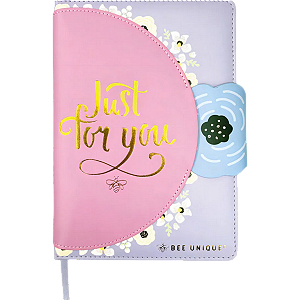 CADERNO A5  80 FLS C/ FECHO D - JUST FOR YOU BEE UNIQUE