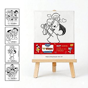 Tela Pintura 25x30cm - Canvas + 6 cores tinta acrilica 3ml + pincel UNIDADE LYKE