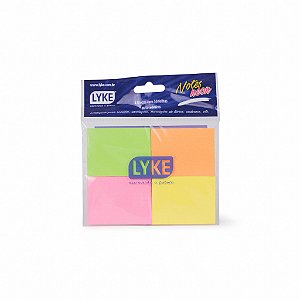 BLOCO RECADO AUTO-ADESIVO 38X51MM - NEON - 50FLS C/ 4 LYKE