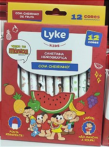 CANETINHAS HIDROGRAFIAS  C/12 CORES C CHEIRO TURMA DA MONICA LYKE
