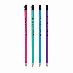 LAPIS HB NEON DE RESINA PLÁSTICA REDONDO COM BORRACHA UNID BRW