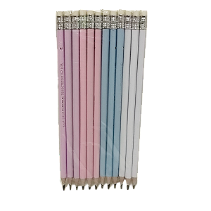 LAPIS HB PASTEL DE RESINA PLÁSTICA RECICLADA REDONDO COM BORRACHA  KIT C/12 UNIDADES BRW