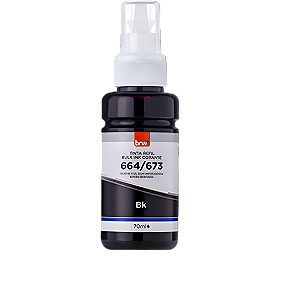 TINTA REFIL CORANTE 664 BLACK P/ EPSON 70ml - CX C/ 1UN