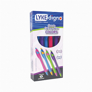 CANETA ESF. COLORS 0.7MM. TINTA CX C/12 UN LYKE