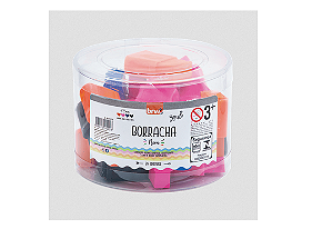 BORRACHA PEQUENA NEON C/ CAPA CX C/24UN BRW