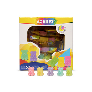 BORRACHA URSINHOS ACRILEX BOX C/24 PCT