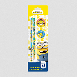 KIT ESCOLAR MINIONS CART 4PCS TRIS