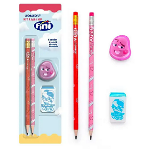 KIT LAPIS HB FINI 2 LAPIS/APONTADOR/BORRACHA LEO E LEO