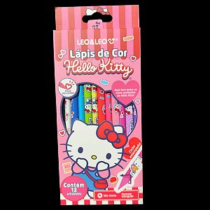 LAPIS DE COR CORES DOS PERSONAGENS HELLO KITTY 12 CORES TRIANGULAR LEO&LEO