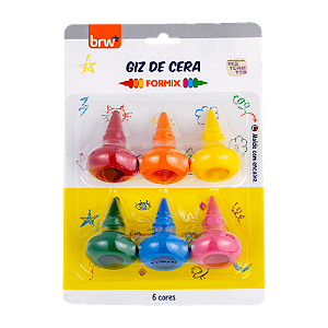 GIZ DE CERA FORMIX CONES 6 CORES - BLISTER C/ 6UN BRW