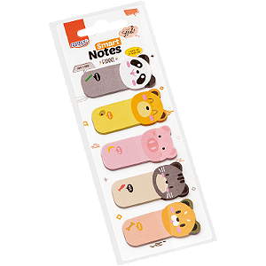 MARCADOR DE PÁG. SMART NOTES FUNNY 23X45MM - BICHINHOS - 25FLS - 5MARC.